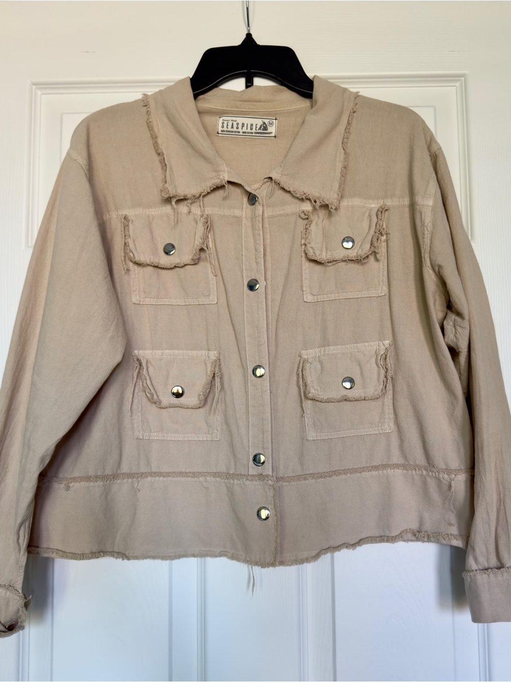 Seaspice Resortwear Frayed Beige Jacket